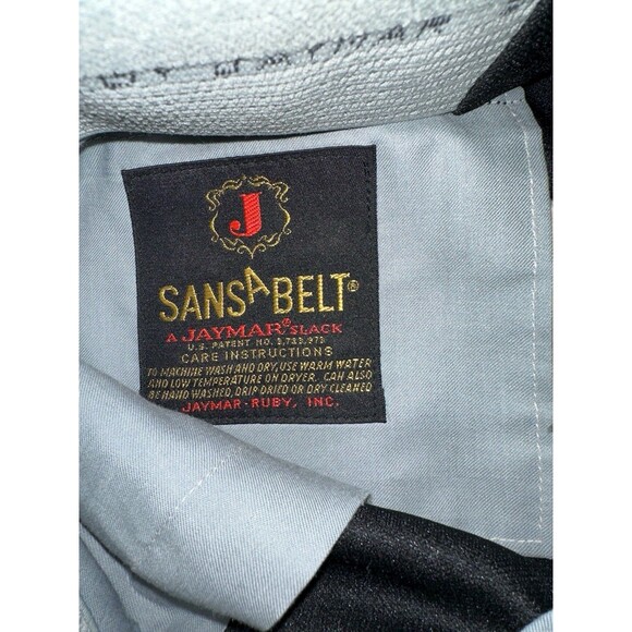 Vintage Sansabelt Jaymar Black Dress Pants Men’s 38x31 Classic Golf Slacks - Picture 13 of 16